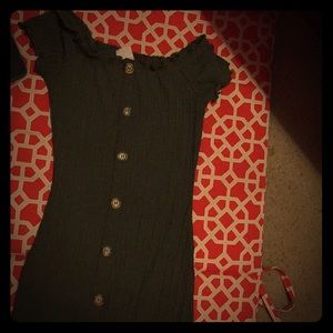 Dark green button down dress